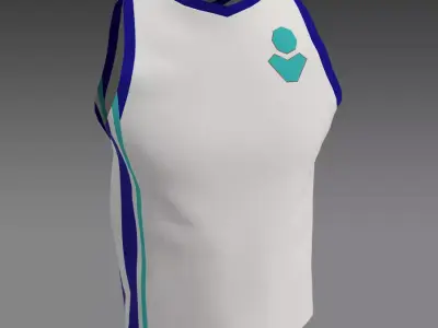 Male Sport Shirt Low-poly 3D model