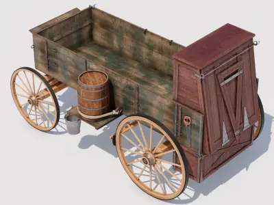 Carriage 03 Low-poly 3D model