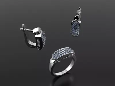 Diamond set 3D print model