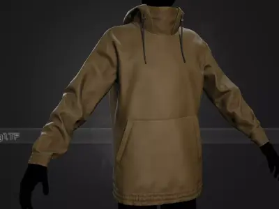 Brown Snowboard Hoodie Style 2 Low-poly 3D model
