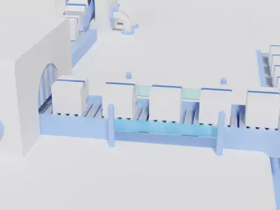 Cartoon assembly line 3D model