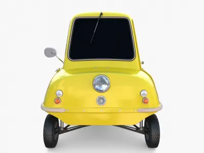 Peel P50 Yellow with chassis 3D model