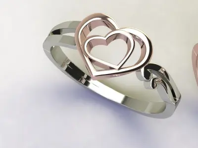 Heart ring 17 3D print model