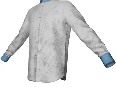 Men Long-Sleeve Button Up Shirt Low-poly 3D model