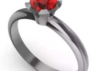 Women solitaire ring 3dm stl render detail 3D print model 3D print model
