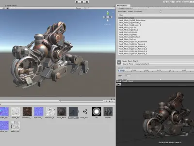 Blender Game Engine Mech Neck Walker Free low-poly 3D model