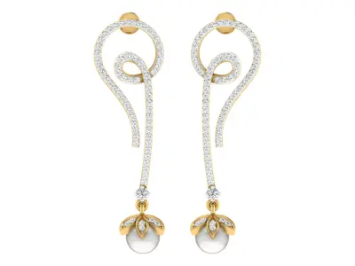 Women Drop Earrings 3dm STL OBJ FBX Renders Details 3D print model