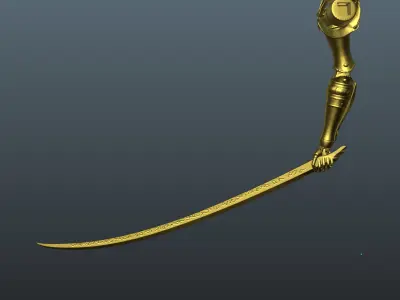 Malenia Helmet with Prosthetic and Katana 3D print model