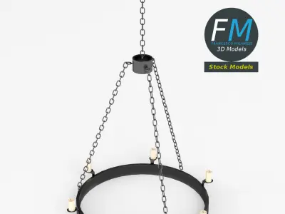 Medieval chandelier 1 3D model