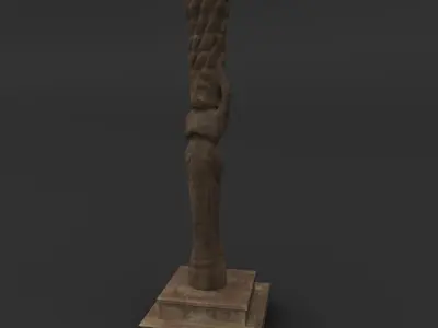 Idol B wooden candlestick 3D model