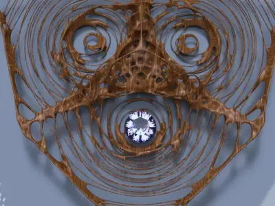 jewellery triangular shape with diamond in middle 3D print model