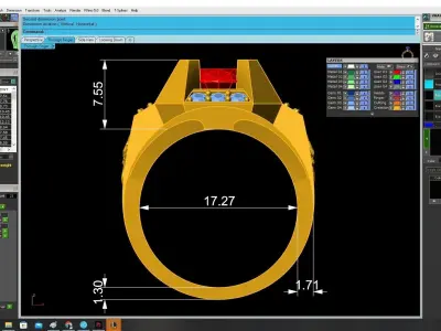 Luxury Red Gemstone Men Ring  3635 3D print model
