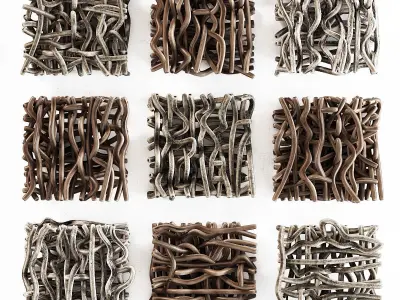 Panel branch crooked short n1 3D model