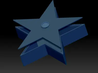 Star Box with Lid and Knob Including Coin Set STL 3D Print  3D print model