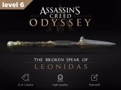 Broken Spear of Leonidas level 6 3D print model