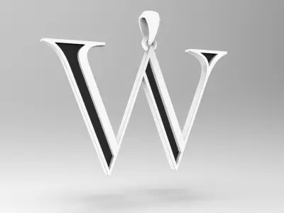 Alphabet Latin W 3D print model