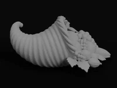 Thanksgiving Cornucopia 3D model for 3D print figurine harvest  3D print model