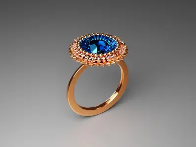 Diamond ring Free 3D print model 5