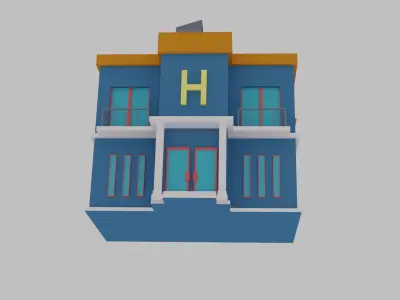 Low poly building - Hotel Free low-poly 3D model