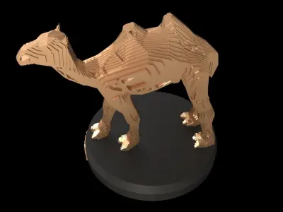 Parametric V Camel Low-poly 3D model
