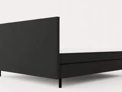 Happy Continental Bed 180x200cm Black Low-poly 3D model