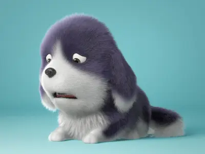 Cartoon Dog Rigged 3D model