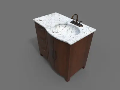 Marble Bathroom Sink Free low-poly 3D model