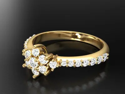 Ring M17 The luxury female ring with gem wedding 3D print model