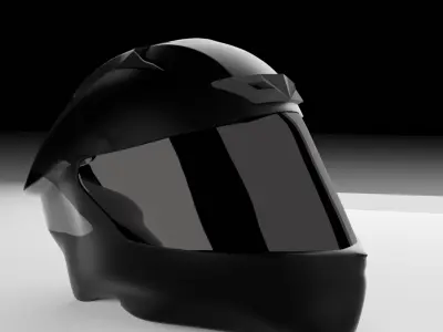 Futuristic Motorcycle Helmet Sci-Fi Full Face Visor 3D model