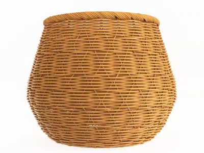 Woven Round Basket 3D model