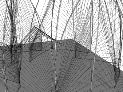 Lotus Wire Flower Architectural Parametric Sculpture 3D model