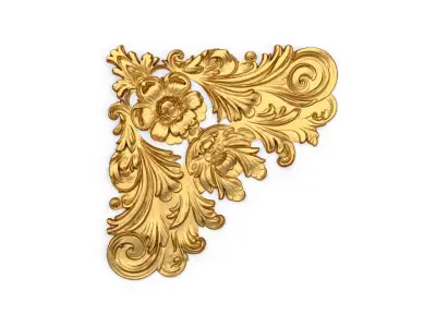 Classic carved corner decor ornament 377 3D model