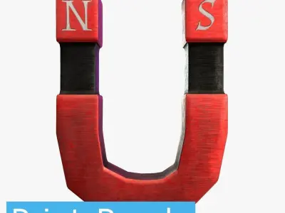 Stylized Magnet - Red 3D model