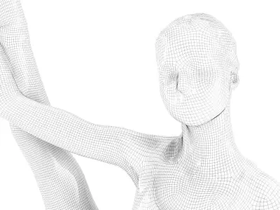 Scan dancing female 19 Low-poly 3D model Low-poly 3D model