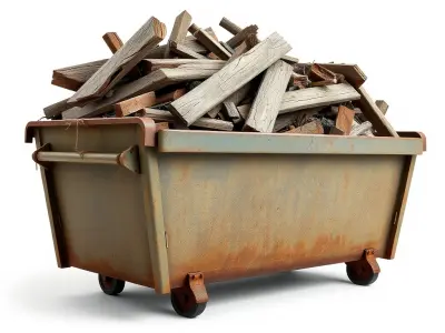 Industrial Dumpster with Scrap Wood Model Pack Low-poly 3D model