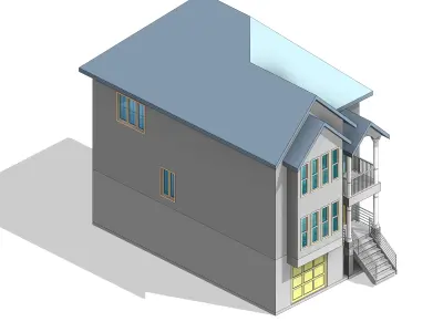 Modern house in Revit 3D model