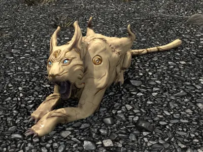 Alien Creature - Female Lion Low-poly 3D model