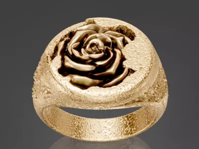 Rose Flower Luxury Printable Jewel Ring 3D print model