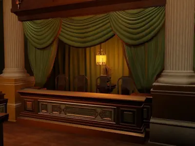  Virtual Classic Theater Stage  3D model