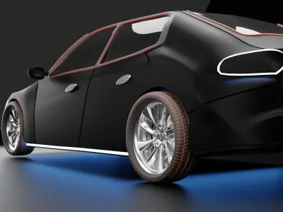 Black model of a Tesla Car 3D model