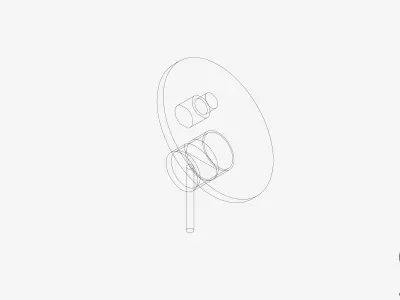 Wall Mixer Tap - Luxury - Pin - Diverter Low-poly 3D model