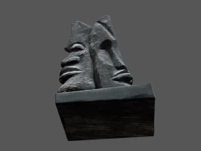 Wazobia Head Two-face Mask Low-poly 3D model