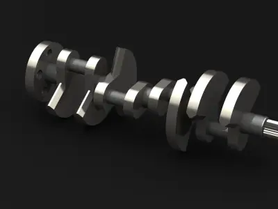 Crankshaft V8 cross-plane 3D model