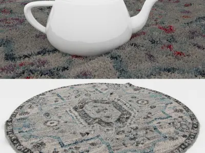 Round Rug Set 183 3D model