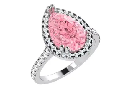 Pear Halo Ring 4641 3D print model