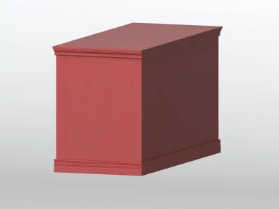 RED 4 Glass Door Sideboard Buffet - Realistic 3D Model 3D model