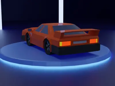 low poly car Low-poly 3D model