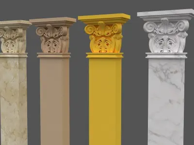 Corinthian Column 3d model 04 3D model