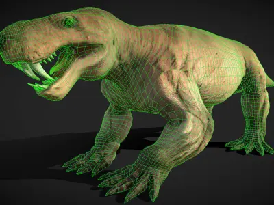 Inostrancevia Low-poly 3D model