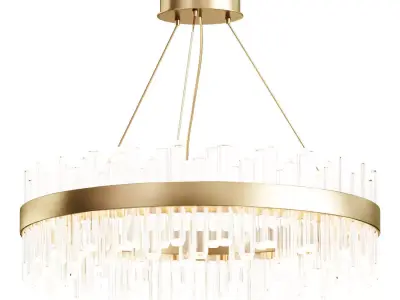 2022 high ceiling hotel gold led luxury K9 crystal dining modern 3D model